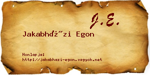 Jakabházi Egon névjegykártya